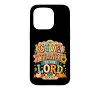 Give Thanks to The Lord Pumpkin Floral Fall Christian Autumn Coque pour iPhone 15 Pro