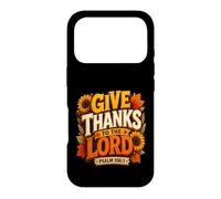 Give Thanks to The Lord Pumpkin Floral Fall Christian Autumn Coque pour iPhone 17 Pro