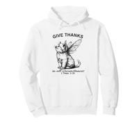 Give Thanks Verse de la Bible Chrétien Adorable Chaton Chat Sweat à Capuche
