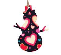 Give you a lot of little hearts Wooden Ornament Pendant Snowman Shape 1 PC for Tree, Wall and Door Decor - Style vintage