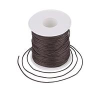 Givenny 91,4 m de fil de coton ciré pour perles - 1 mm de diamètre - Pour la confection de bijoux - Marron noix de coco