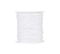 Givenny Fil de Coton ciré de 91,4 m de Long - 1 mm de Long - Cordon en Coton ciré pour la Confection de Bijoux - Blanc