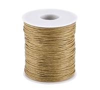Givenny Fil de coton ciré de 91,4 m de long - 1 mm de long - Cordon en coton ciré pour la confection de bijoux - Artisanat - Pour la confection de bijoux (bois marron)