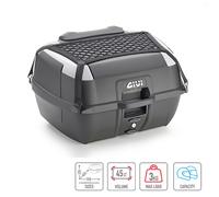GIVI B45+ Bauletto Moto 45 L Noir+ Base Monolock Universelle + Dossier et Grille