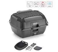 GIVI B45B+ Bauletto Moto 45 L Noir Monolock + Piastra + Dossier et Grille