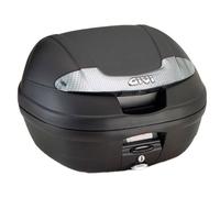 Topcase Givi E340NT Noir Et Argent 34 Lt. Moyen Complet Avec Plaque Moto