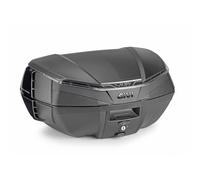 GIVI BAULE V49 Air Top case de moto, noir, système Wingflow avec 4 lattes argentées (TECH)
