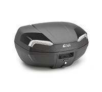 GIVI Coffre 46 Lt Noir Avec 2 Noirs Catadioptres Argent Avec Plaque Et Set Univ