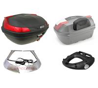 GIVI Coffre B47NML Case Noir + Plaque+ Dossier+ Set Lumières Stop