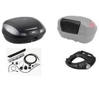 GIVI Coffre E470 NT Case Noir + Plaque+ Dossier+ Set Lumières Stop
