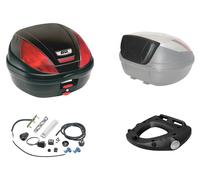 GIVI Coffre Valise E370N Case +Plaque +Dossier + Set Lumières Stop