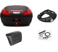 GIVI Coffre Valise E470N Case Noir + Set Lumières Stop +Dossier+Plaque