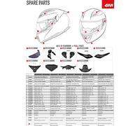 Givi - Coussinets joues pour HPS Casque intégral - 40,5 x de carbone Noir Taille 40