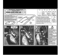 Set Attaques Pare-Brise 214DT Givi pour Honda Argent Wing 600 2001 2002 2003