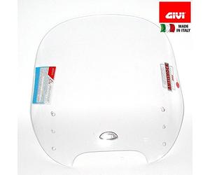 Givi D241STG Bulle Spoiler Transparent avec ABE, 480 mm | Écran de rechange; remplace l'origine; hauteur 480 millimètres, largeur 508 millimètres; sans kit, utiliser l'ancien montage