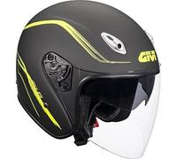 Givi H206BKNY56 HPS 20.6 Jet Casque Fibre de Verre Graphique Néon Jaune, Noir Matt, Taille XS