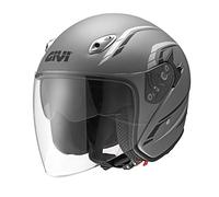 Givi H206FG76856 HPS 20.6 Jet Casque Fibre de Verre J2, Titanium Décor, Taille XS