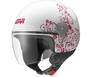 Givi HPS 10.7 Mini Jet Casque, Pink Fleur Graphique Laqué, Taille M