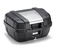 Givi KGR52 GARDA Monokey Topcase, 52 L de volume, avec une couverture fait à partir de l'aluminium, 10 kg de capacité max. de chargement, Noir / Plateado