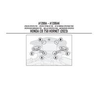 GIVI KIT FIXATION PARE BRISE 2166A HONDA CB750 HORNET '23 (A1200A)