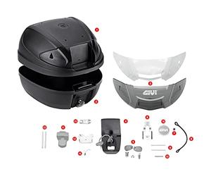 Givi - modanature rosse + Schermi Argento z4702r