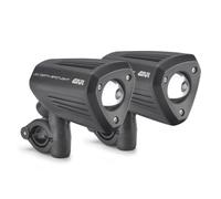 GIVI Paire de projecteurs universels supplémentaires avec technologie LED et corps en aluminium peint noir.