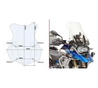 Givi Pare-brise 5124DTG transparent, 535 mm x 450 mm avec ABE pour différents modèles BMW