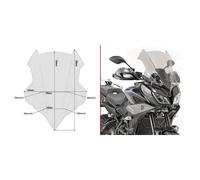 Givi Bulle D2139S fumée 55 x 46,5 cm Yamaha Tracer 900/Tracer 900 GT 18-20