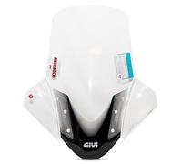 Givi - Pare-brise spoiler pour Yamaha Tricity 125 | Taille 69 x 63 cm, transparent, homologué CE, protection bords, ABE 38743 compatible MBK Tryptik 125i, MBK Tryptik 125i ABS