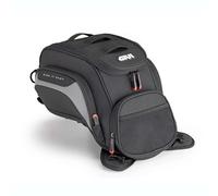 GIVI Sacoche de réservoir moto EASY06 12L magnétique avec sangles, housse de pluie et système M.O.L.L.E. - Noir