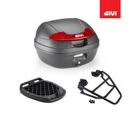 GIVI Set Coffre Noir 34LT E340N + Plaque Yamaha X-Max 125 250 2008 2009