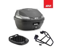 GIVI Set Coffre Noir 37LT B37NT + Plaque Yamaha X-Max 400 2018 2019 2020 2021