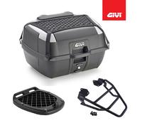 GIVI Set Coffre Noir 45LT B45 + Plaque Honda Puissance 300 ABS 2013 2014 2015