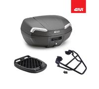 GIVI Set Coffre Noir 46LT E46NT + Plaque Suzuki GSR 600 2006 2007 2008