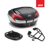 GIVI Set Coffre Noir V56NN + Plaque Yamaha FJR 1300 2001 2002 2003