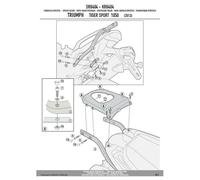 Givi Support arrière SR6404 Topcase Monokey avec plaque M5 pour Triumph Tiger Sport 1050 13-20 Gris