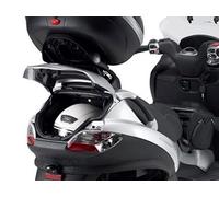 Givi Support Valise Top Case Monokey Piaggio MP3 125-250-400-500 /LT, Noir | Pliable, coffre arrière utilisable, charge six kilogrammes, avec dosseret; compatible avec Piaggio MP3 Touring Business Sport