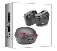 givi Top Case b360n2 + valises laterales e22n Noir 80 lt + Support Compatible avec Honda nc 700 x 2012 2013 mototopgun b360n2 + e22n + pl1111 + 1111fz + m5m