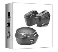 givi Top Case b360nt2 + valises laterales e22n Noir Tech 80 lt + Support Compatible avec Triumph Tiger Sport 660 2022 2023 2024 mototopgun b360nt2 + e22n + plo6421mk + 6421fz + m5m