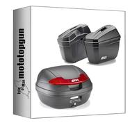 givi Top Case e340n2 + valises laterales e22n Vision Noir 78 lt + Support Compatible avec Kawasaki versys 650 2022 2023 2024 mototopgun e340n2 + e22n + pl4114 + sr4114 + m5m