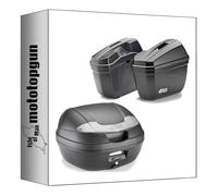 givi Top Case e340nt2 + valises laterales e22n Vision Noir Tech 78 lt + Support Compatible avec Honda CB 500 x 2017 2018 mototopgun e340nt2 + e22n + pl1121 + pl1121kit + sr1171 + m5m