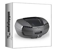 givi Top Case monolock Riviera Triple Black 46 lt pour Porte Paquet d'origine + Support Compatible avec Yamaha x-Max 125 2018 2019 2020 2021 2022 mototopgun e46nb + sr2150