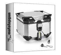 givi Top Case obkev42aa monokey Trekker Outback Evo Smart Aluminium anodisé 42 lt + Support Compatible avec Piaggio Zip 50-125 2012 mototopgun obkev42aa + slr101 + sr56 + e251