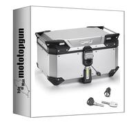 givi Top Case obkev58aa monokey Trekker Outback Evo Smart Aluminium anodisé 58 lt + Support Compatible avec Triumph Street Triple 765 2020 mototopgun obkev58aa + slr101 + 6412fz + m5