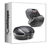 givi Top Case v47nnt + valises laterales v37nnt Carbon Look Tech 121 lt + Support Compatible avec Honda CBF 500 2004 2005 2006 2007 2008 2009 2010 2011 2012 mototopgun