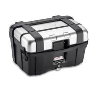GIVI Trekker 46 Monokey Valise supérieure / sacoche latérale en aluminium, Noir/Argent, Taille 46 litres