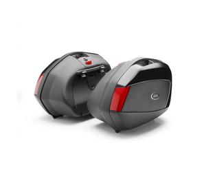 GIVI V35 Monokey Ensemble de cas secondaires Ensemble de boîtiers latéraux, noir-rouge