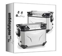 givi valises laterales obkev48al + obkevs40ar monokey cam-Side Trekker Outback Evo Smart Aluminium + Serrure DX évidée 88 lt + Support Compatible avec Honda crf 1100 l Africa Twin 2024 mototopgun