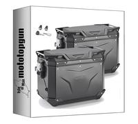 givi valises laterales obkev48bl + obkev48br monokey cam-Side Trekker Outback Evo Smart Aluminium Noir + Serrure 96 lt + Support Compatible avec Moto Guzzi v85 TT 2019 2020 2021 2022 2023 mototopgun
