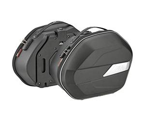 GIVI Weightless Monokey® Paire de Sacs latéraux Volume 25 litres, Semi-Rigide, Charge maximale 10 kg pour Scooter, Argent, TU EU